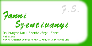 fanni szentivanyi business card